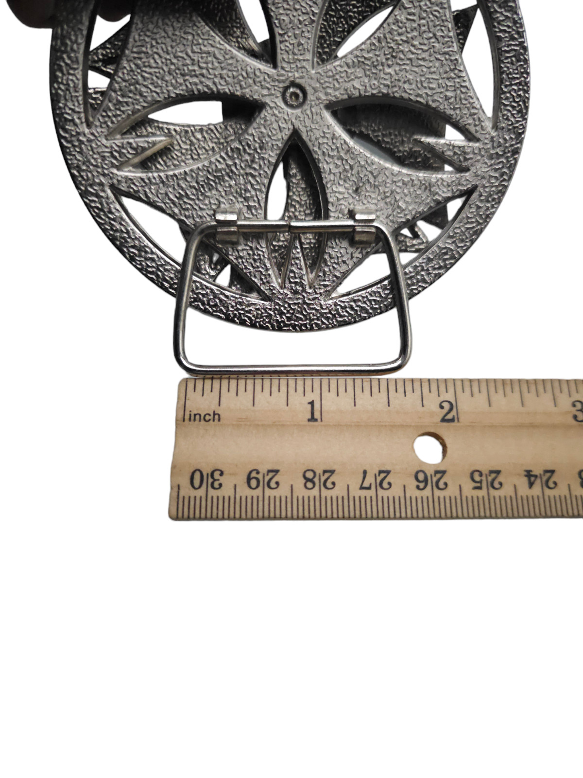 Spinning Moving Wheel Jamaican Green Black Yellow Enamel Belt Buckle Vintage