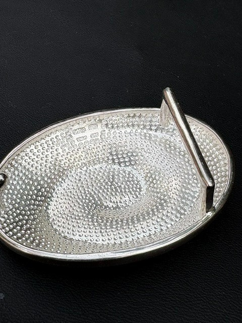 Robert Lee Morris Studio Unisex 925 Sterling Silver Swirl Design Belt Buckle