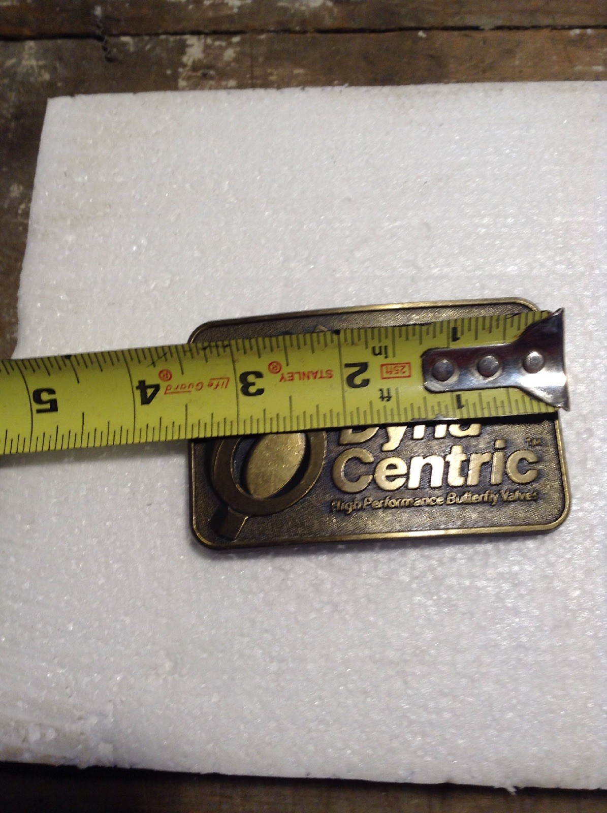 Vintage W-K-M Dyna Centric High Performance Butterfly Valves Brass Belt Buckle