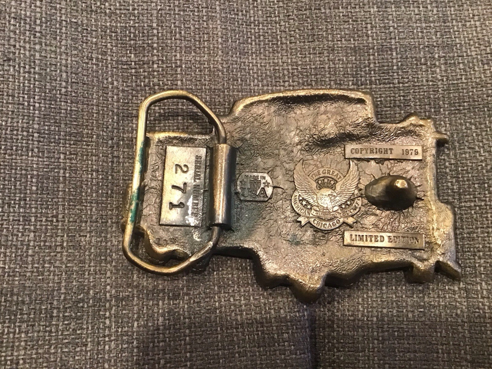 The Great American Buckle Co. Caboose Train Belt Buckle USA Chicago 1979