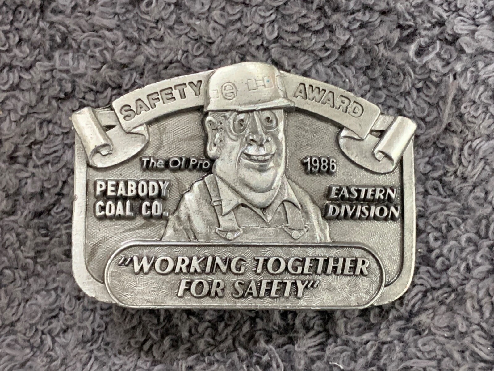 VTG 1986 Peabody Coal Company Safety Award Belt Buckle Eastern Division