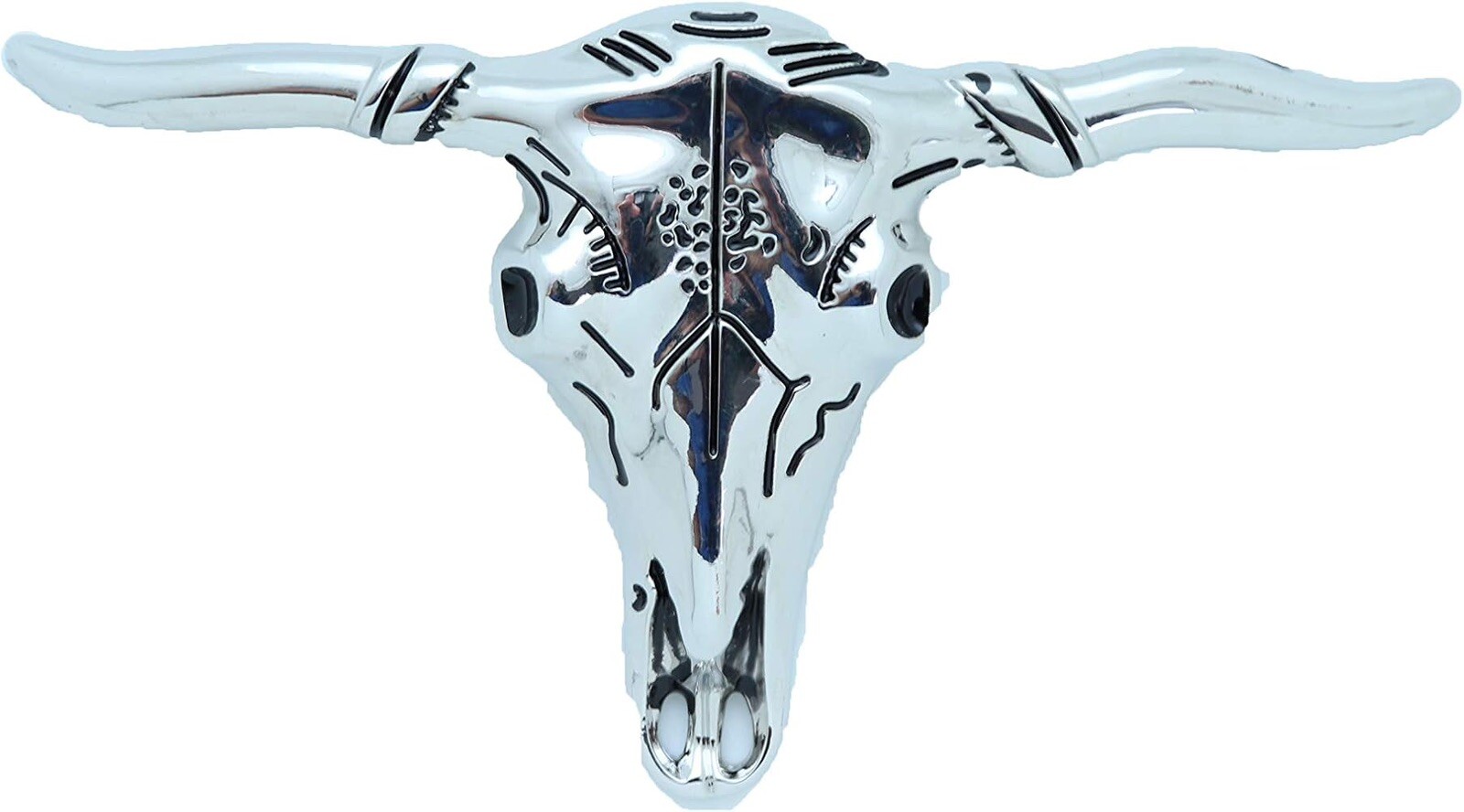 Bull Long Horn Blinged Out Western Silver Metal Belt Buckle Texas Rodeo