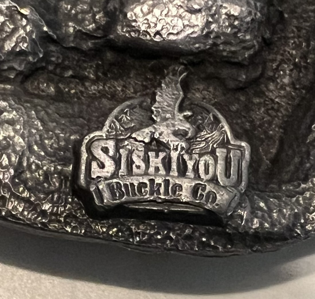 Texas Belt Buckle Pewter/silver color SIskiyou Buckle Co. Oregon 1994 3.5 X 2.75