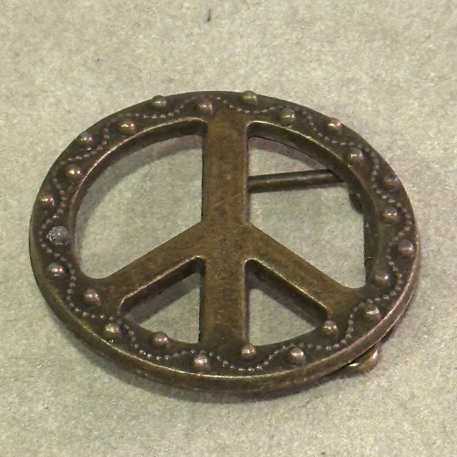 Mixed Lot Vintage Belt Buckles Solid Brass Peace Sign Decorative 8pc