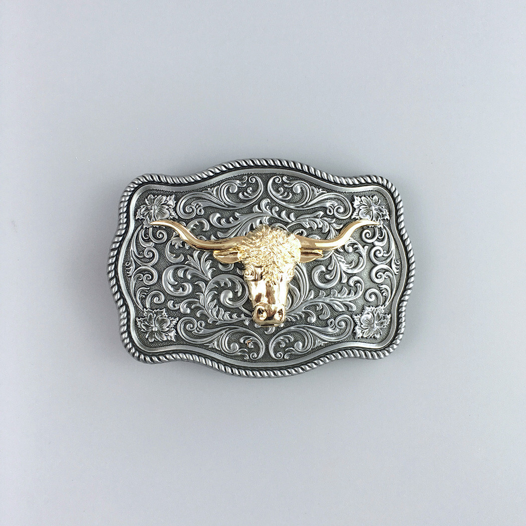 Small Size Vintage Bull Head Western Belt Buckle Boucle de Ceinture