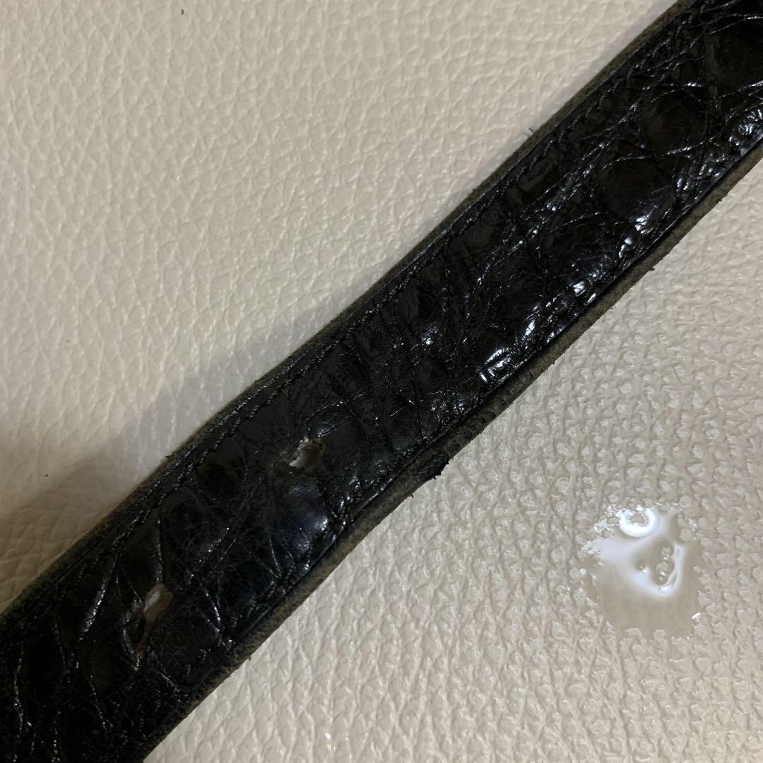 Louis Vuitton Crocodile Belt Black Vintage Luxury Rare