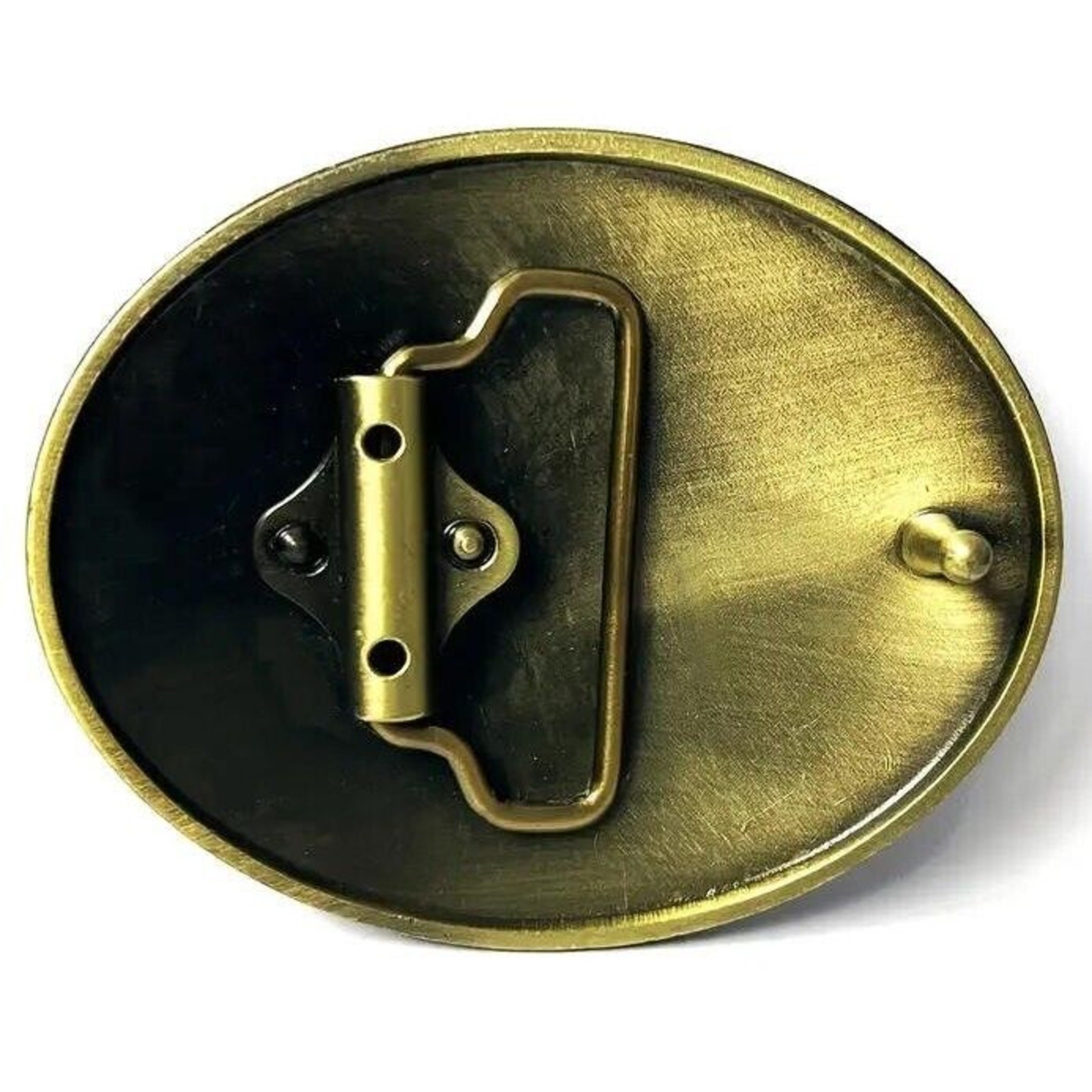 Western Cowgirl Rodeo Roper Bronze Tone Cowboy Belt Buckle • American Flag
