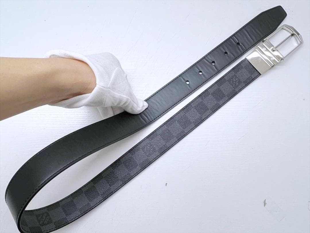 Louis Vuitton Pre-Owned Damier Graphite Slender Belt 85