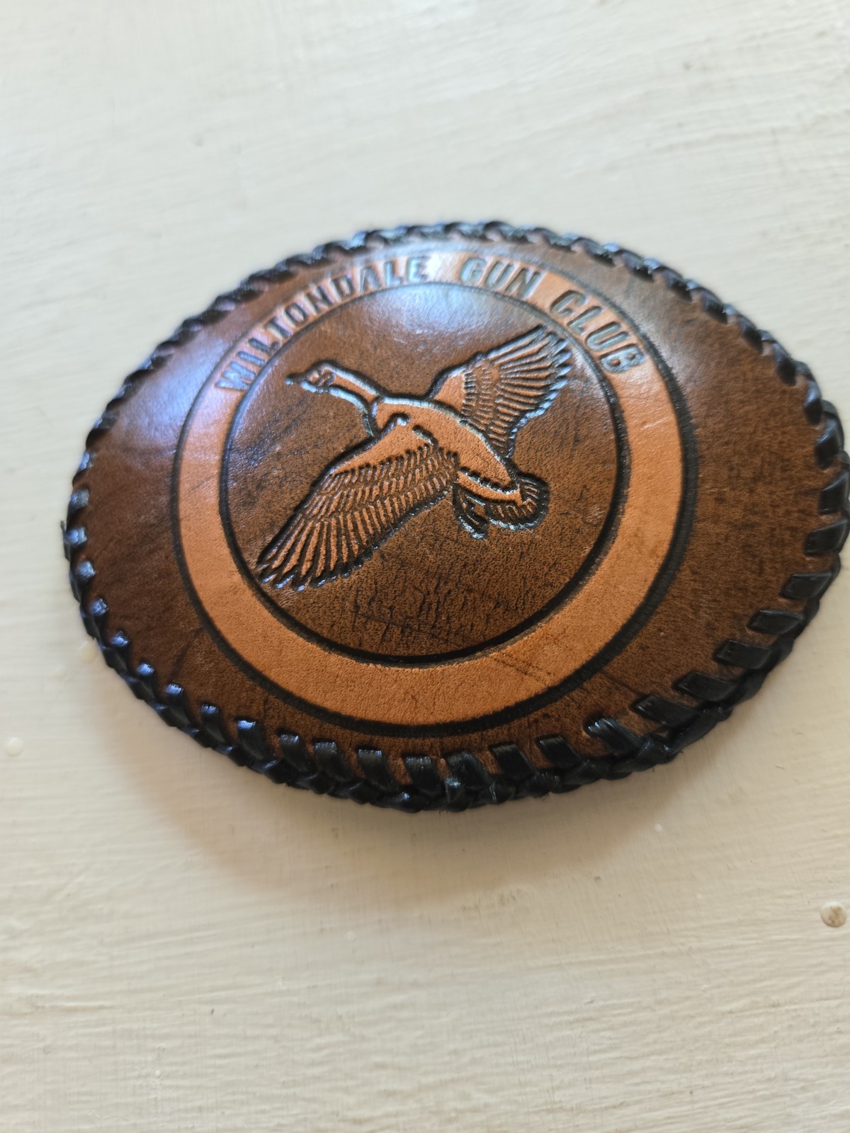 Wiltondale Gun Club Leather Belt Buckle Duck Theme