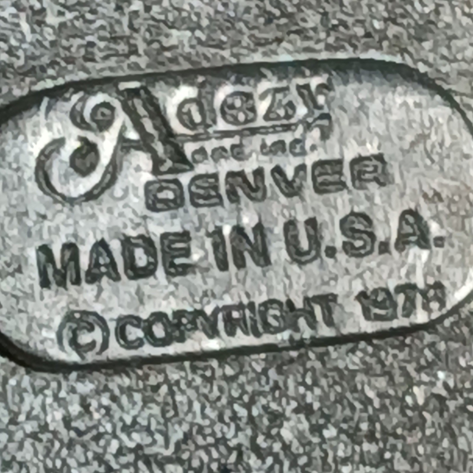 Vintage 1978 Adezy Denver Hiyu Indians Belt Buckle Silver Tone Metal USA Made
