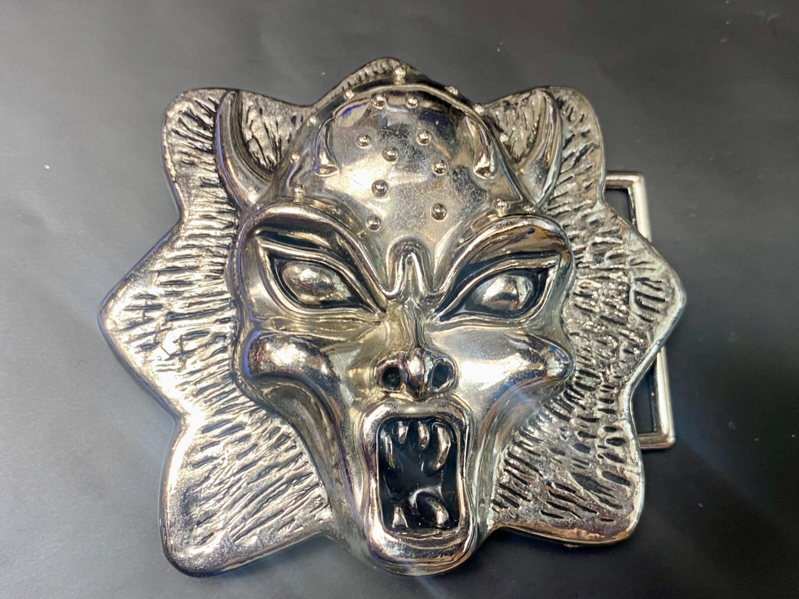 Cutout Silver Color Monster Head A138 Classico Italia Belt Buckle