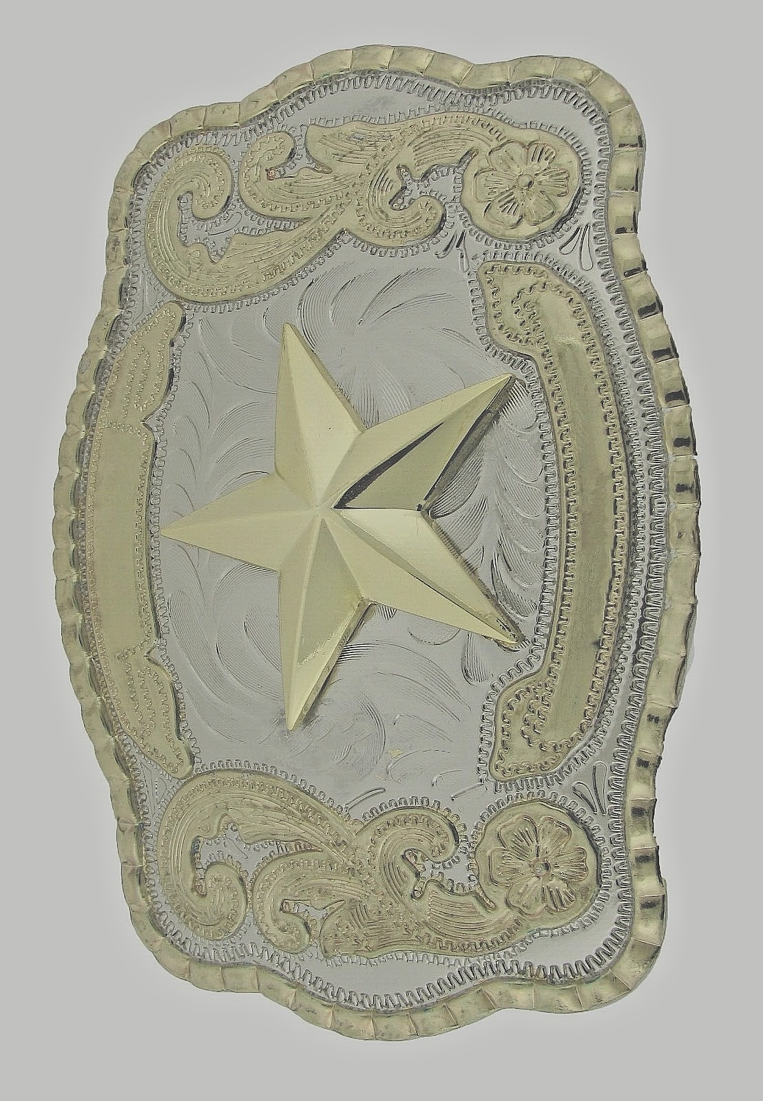 Vintage Lone Star Belt Buckle Texas Cowboy Gold Silver Metal Western Rodeo Men