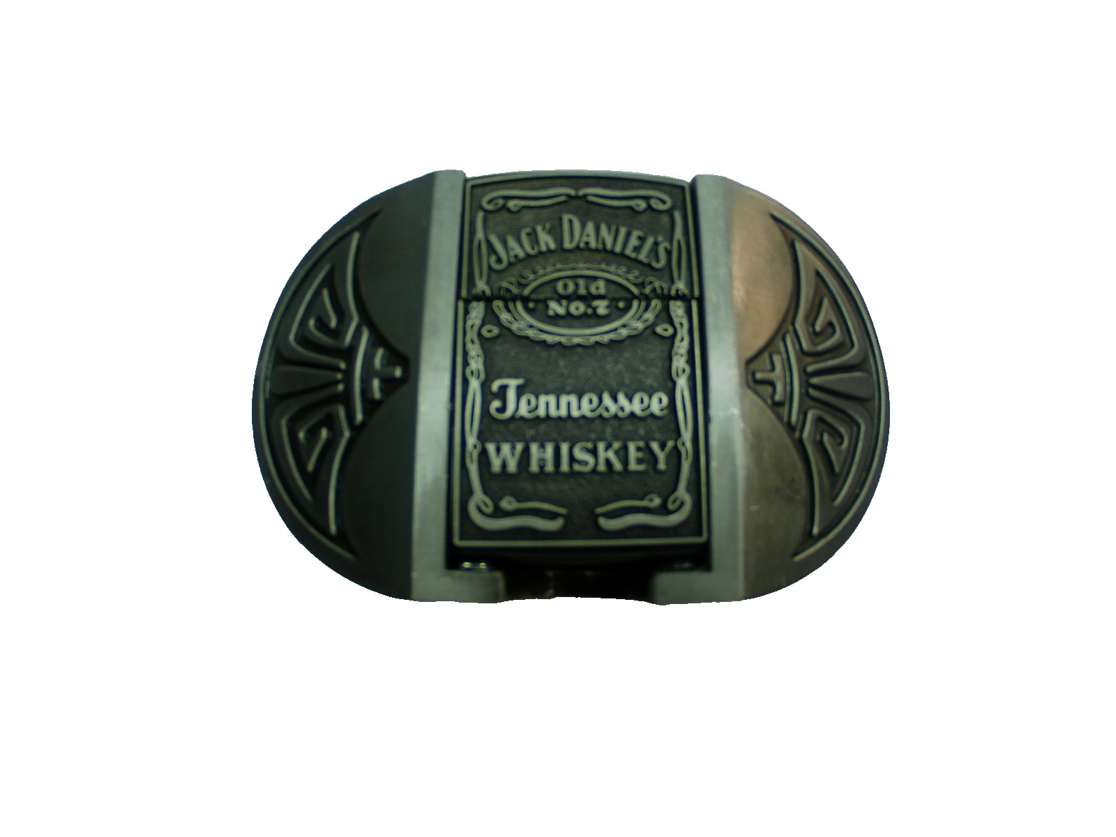 Belt Buckle Lighter Silver Whiskey Jack Daniel&rsquo;s Old No. 7 Belt width 1.5&Prime; NEW