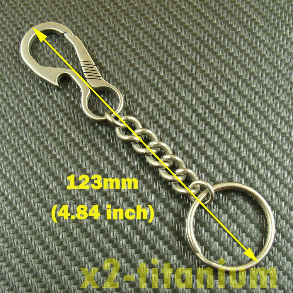 Titanium Key chain ring snap hook carabiner clip bottle opener XH626