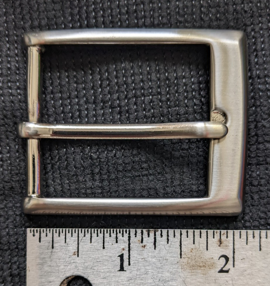 GENUINE COLE HAAN MENs BELT BUCKLE REPLACEMENT SOLID BRASS BRUSHED SILVER CHROME