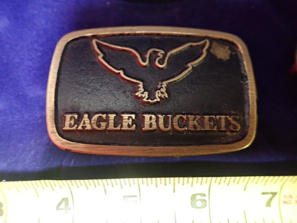 Lot of (4) Trucker Belt Buckles Eagle Buckets Raleigh Lights Power Take Off&rsquo;s