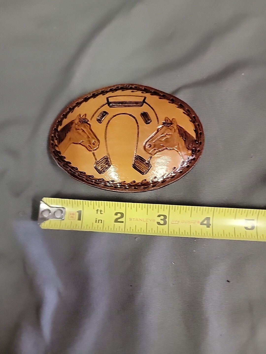 Leather Belt Buckle-Horseshoe/Horse