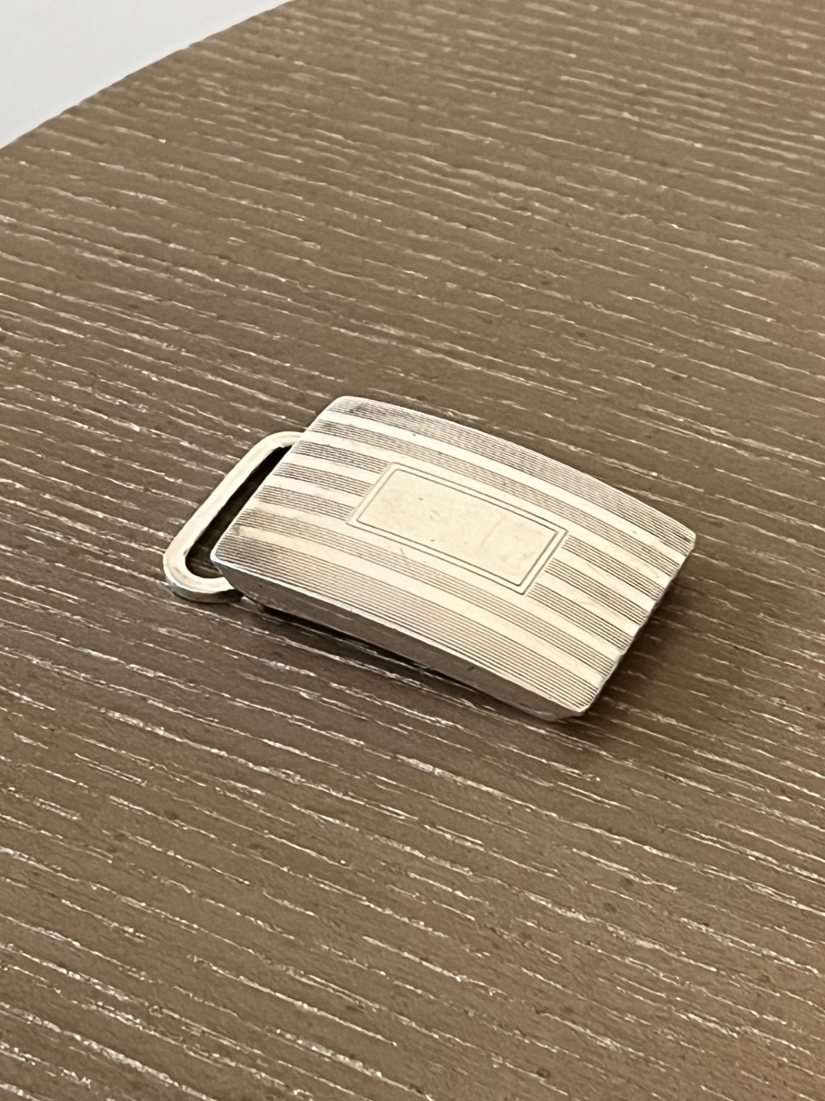 Sterling Silver Belt Buckle, Paul Stewart NYC — w/Tiffany 32&Prime; Calfskin Belt