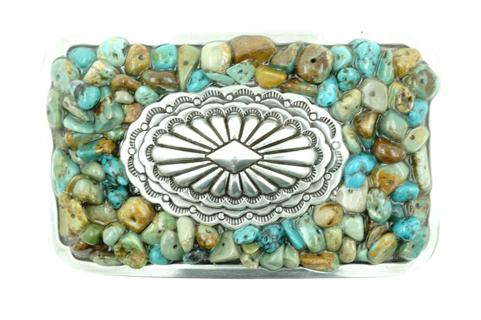 Arizona Southwestern Real Turquoise Stones Belt Buckle