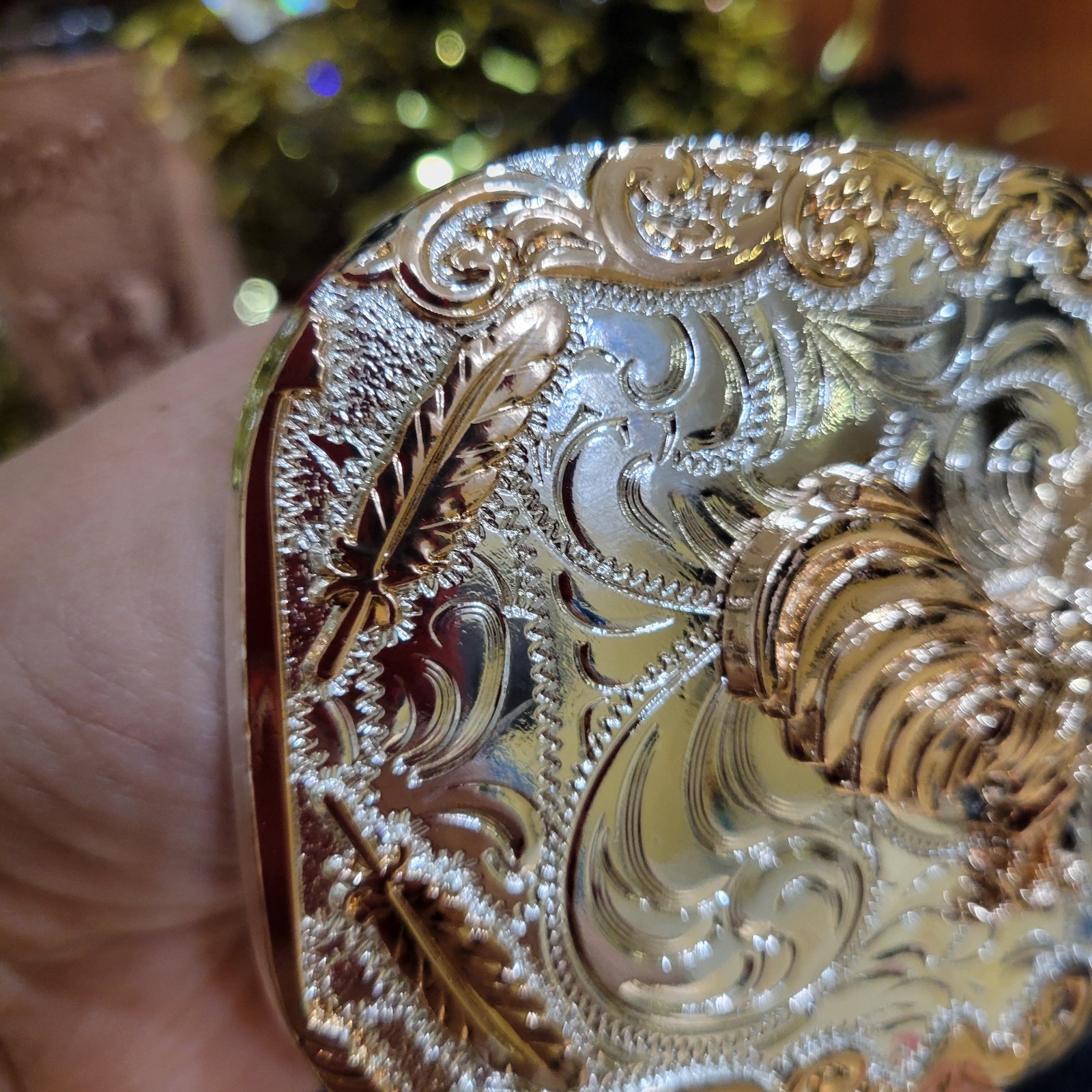 Rooster Cowboy Belt Buckle Western HebillaSilver & Rosetone 4×3.5 Inch