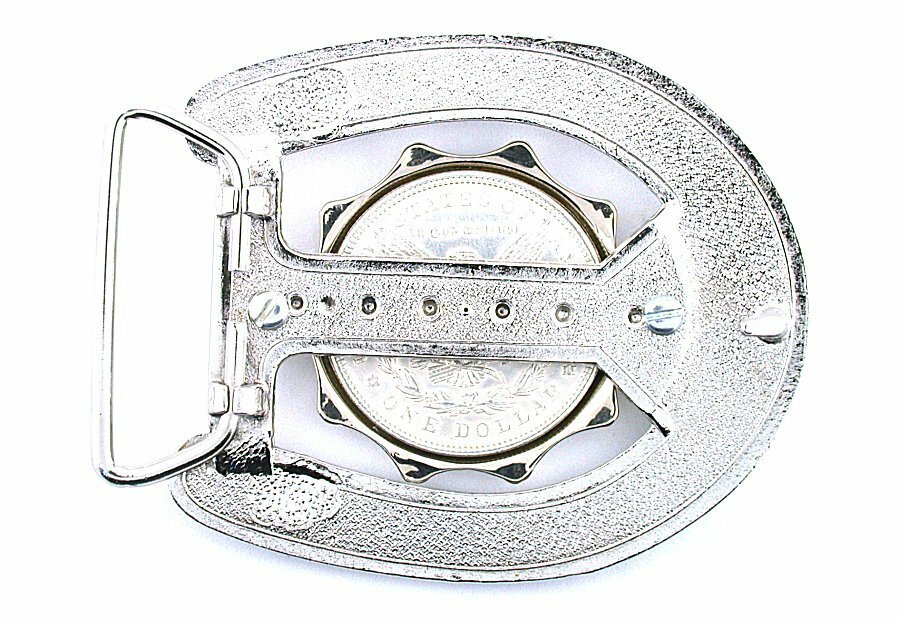 1921 Morgan Dollar Antiqued Silver Color Horseshoe Belt Buckle EPBB156