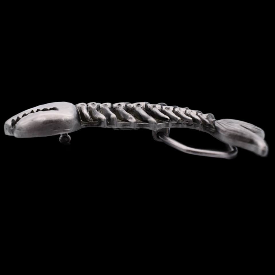 Dead Fish Skeleton Poison Death Punk Metal Zinc Alloy Belt Buckle