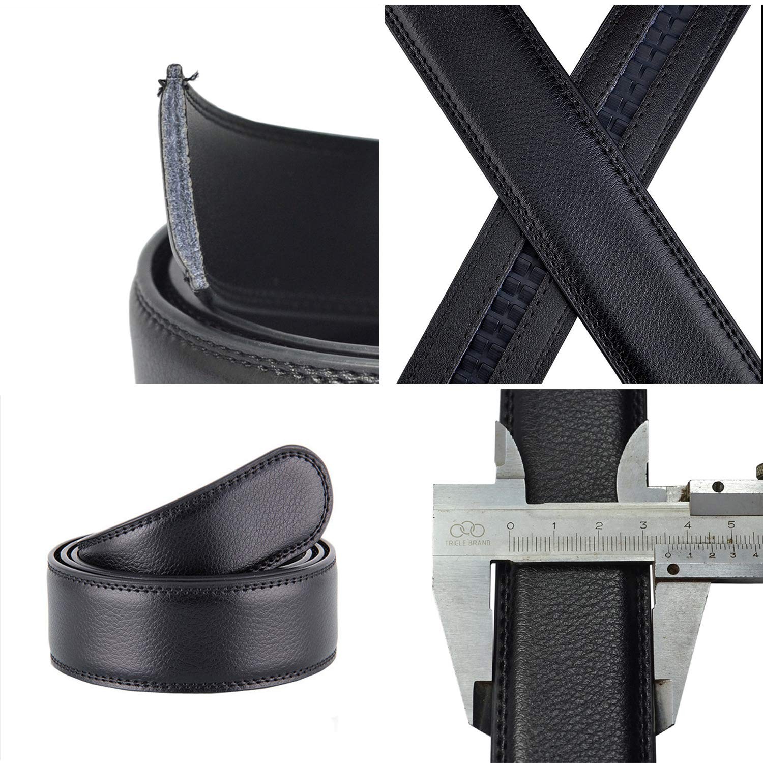 SIAELT Ratchet Belt for Men, Genuine Leather 36&Prime;~40&Prime; Waist Adjustable, Ba1