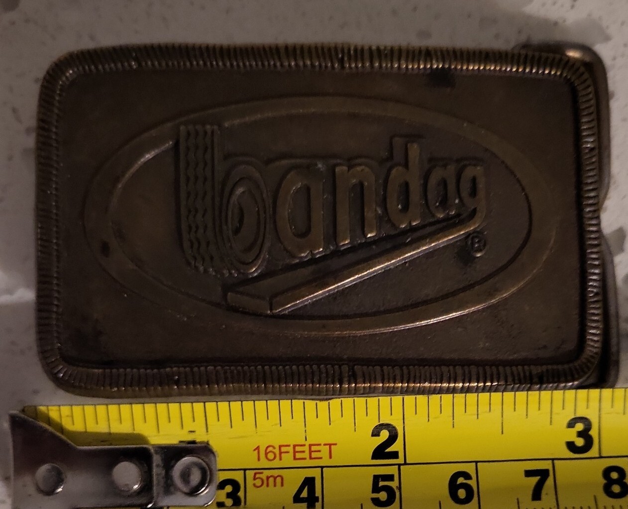 Bandag Tire Brass Belt Buckle 2.75 inch Made in USA