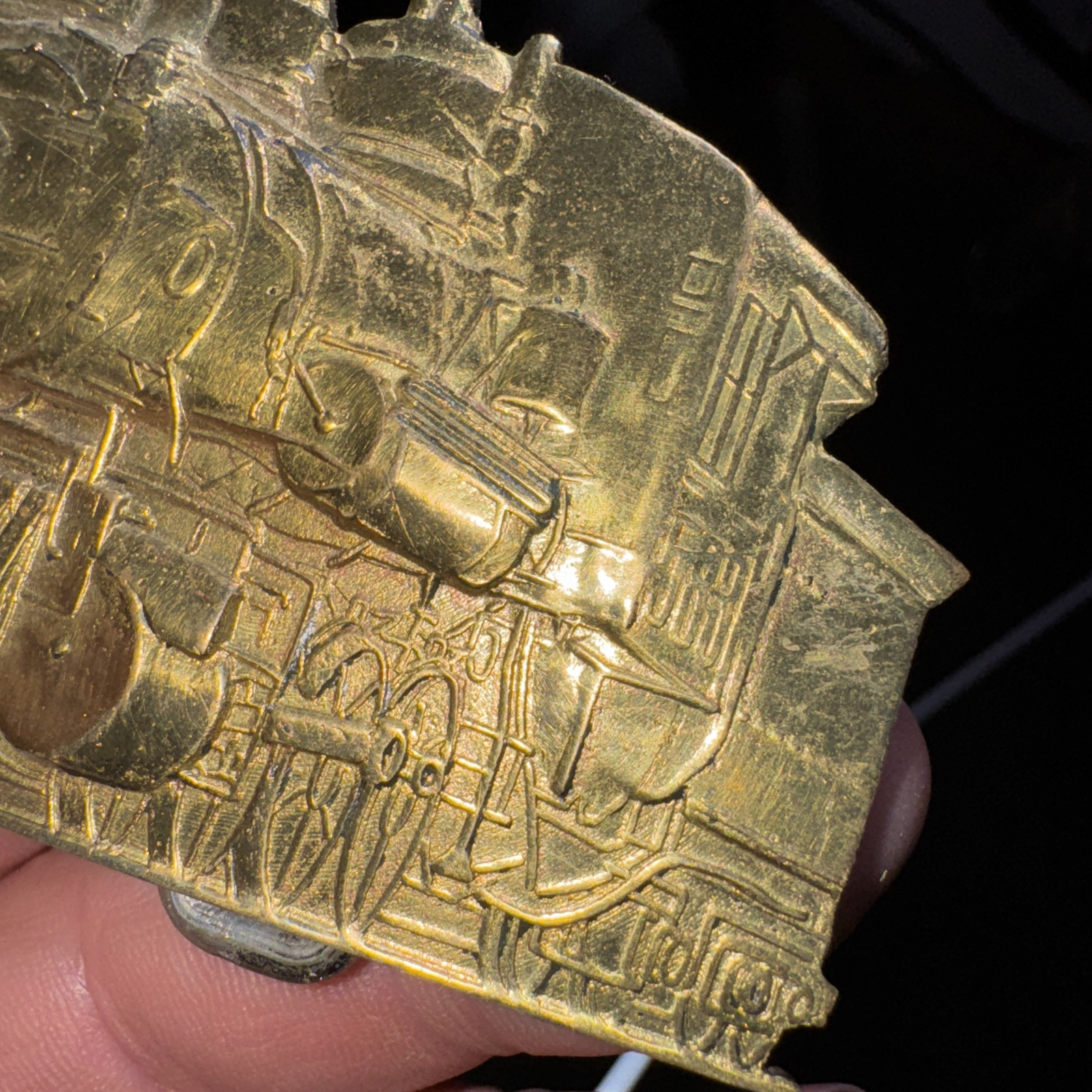 583 Locomotive Engine RAILROAD BELT BUCKLE Rare Free Shipping