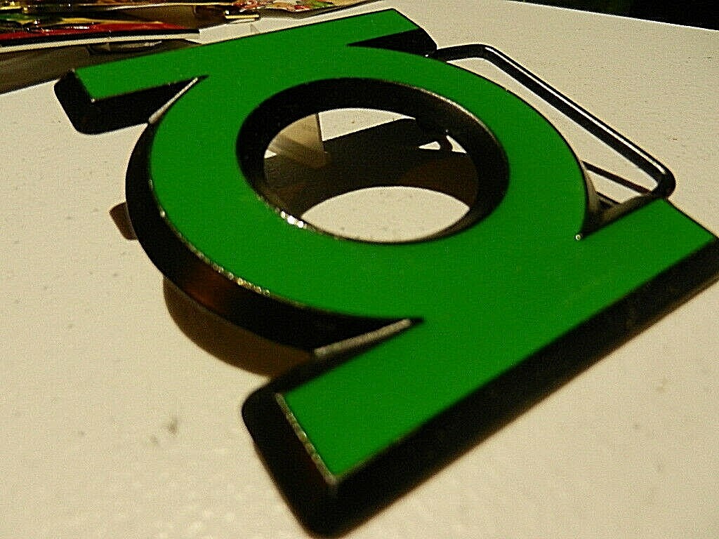 DC Comics: Green Lantern Logo Enamel Die Cut Metal Belt Buckle -New