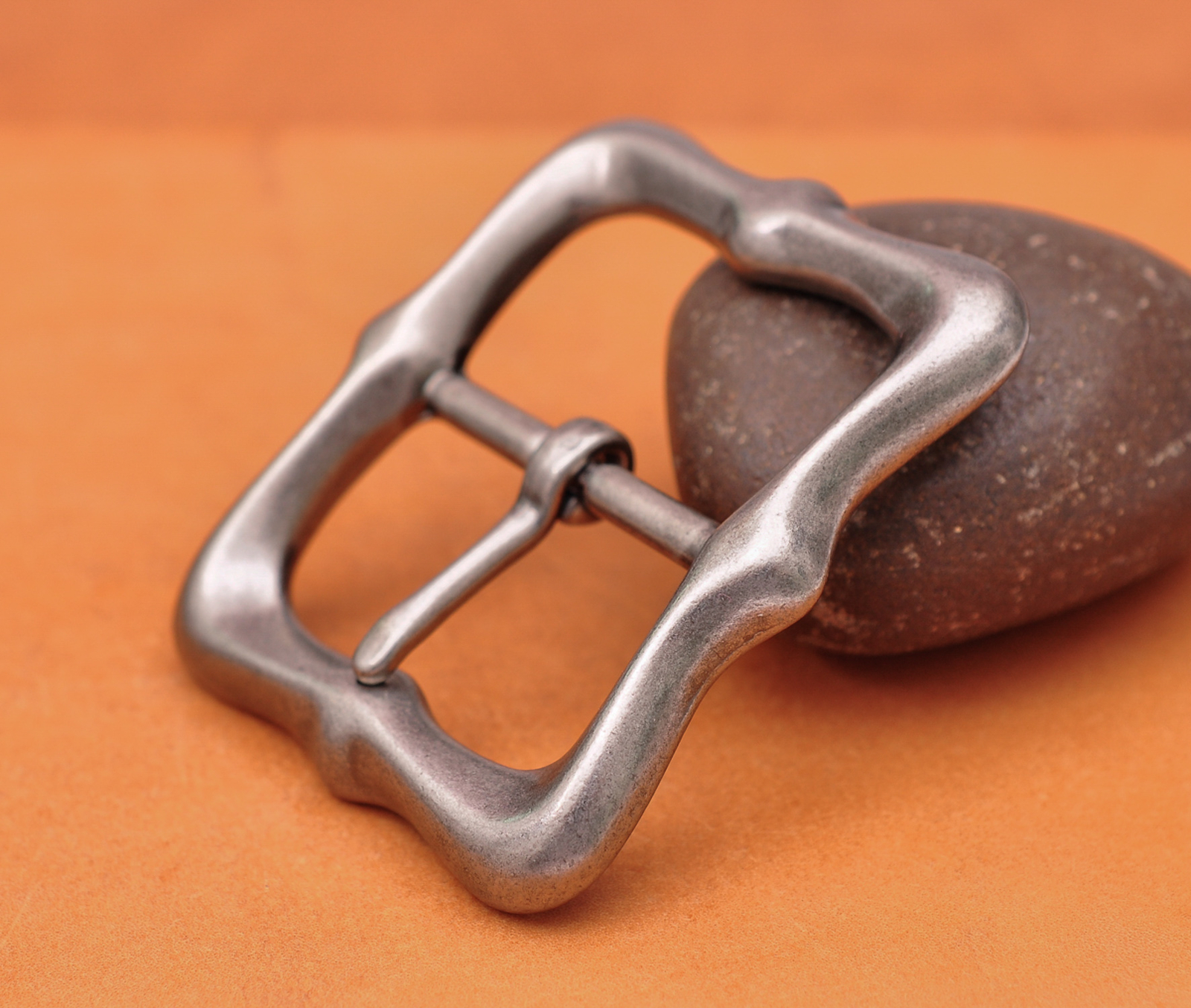 Solid Antique Silver Center Bar Pin Belt Buckle Fits 40mm DIY Leathercraft Belts