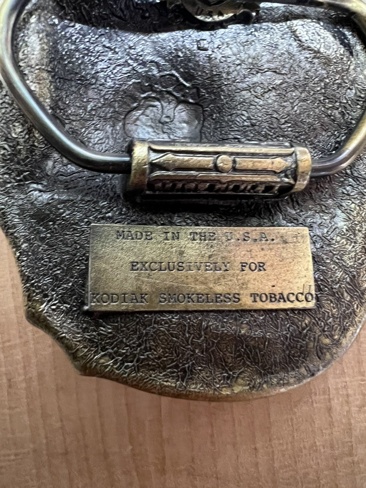 Vtg Great American Buckle Kodiak Smokeless Tobacco Bear Belt Buckle