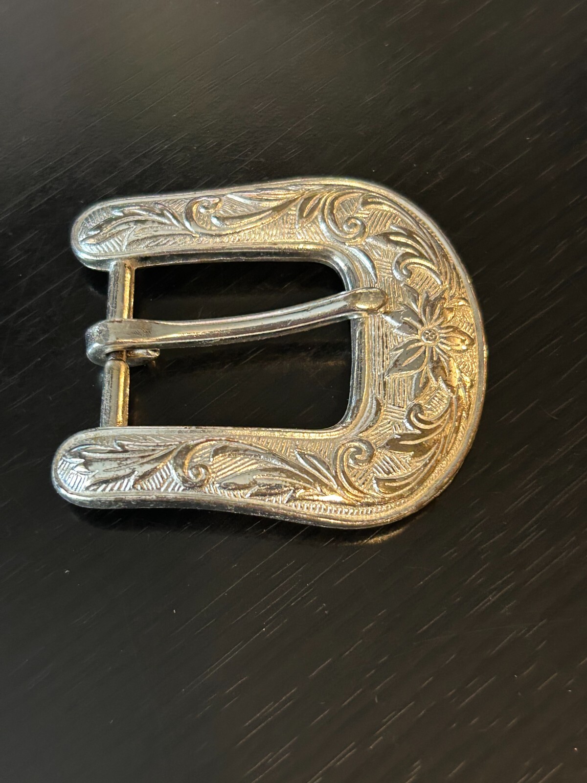 Vintage Collectible Frame Silver Tone Belt Buckle