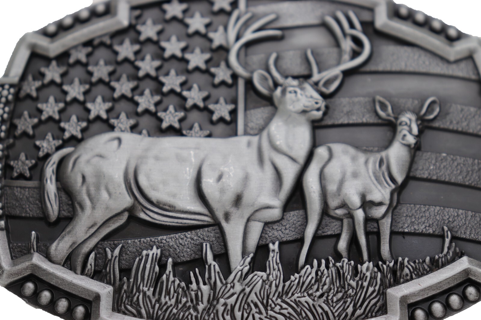 Men Silver Color Metal Belt Buckle Deer Nature Hunter Western Fashion Accessory