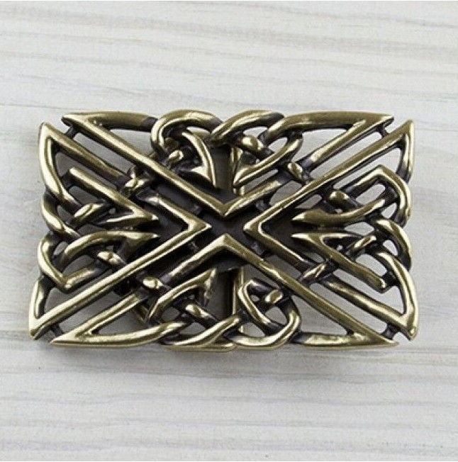 Celtic Belt Buckle Heart Knot Antique Brass Viking Medieval