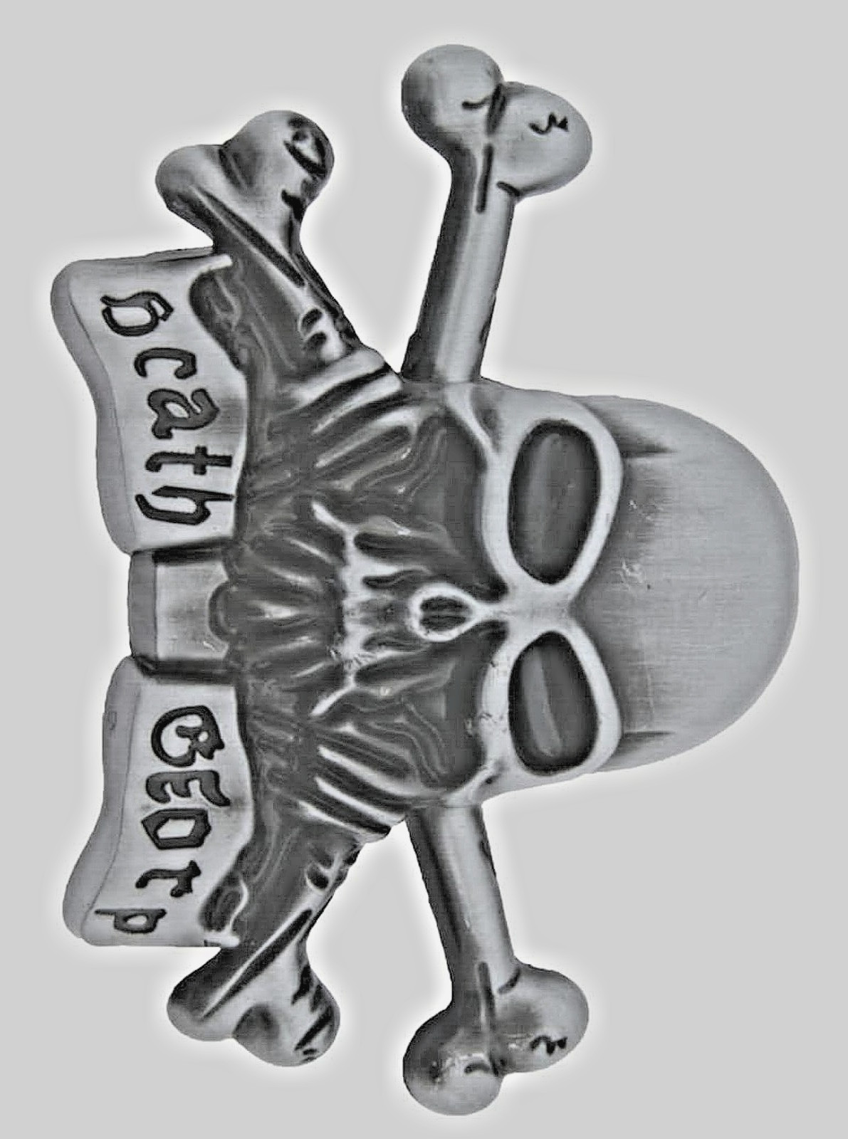Skull Belt Buckles Gray Metal Vintage Skeleton Crossbones Pirate Halloween Party