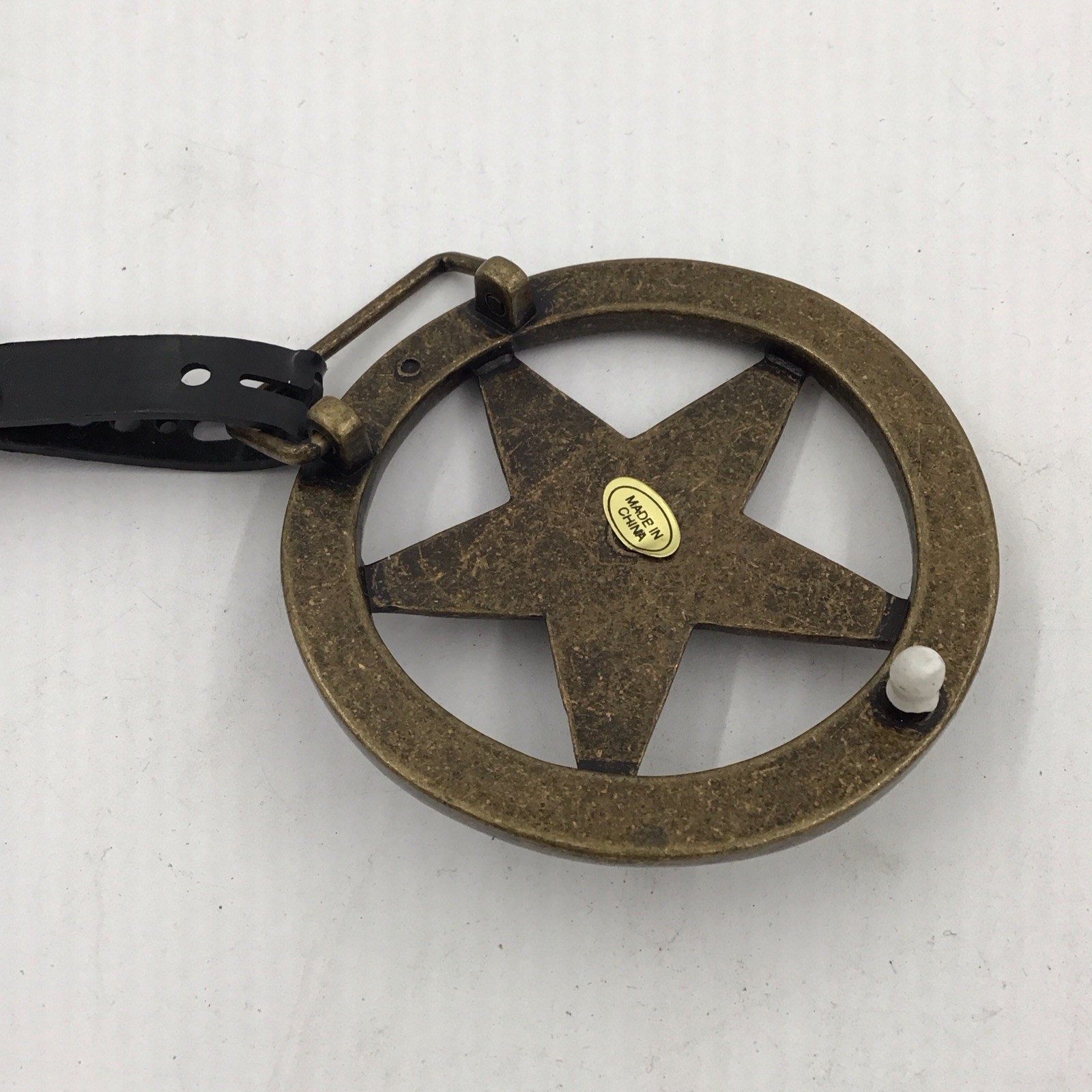 Vintage Bronze Star Western Style Belt Buckle: 3.5 Inch Diameter, New