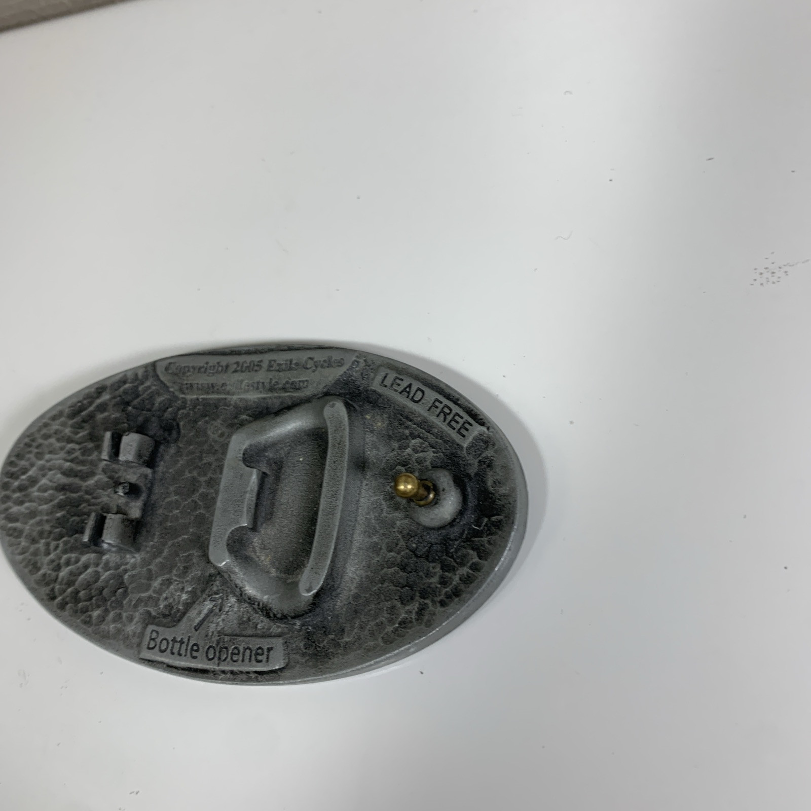 EXILE CYCLES Black Gloss Belt Buckle 4” x 2-3/8”