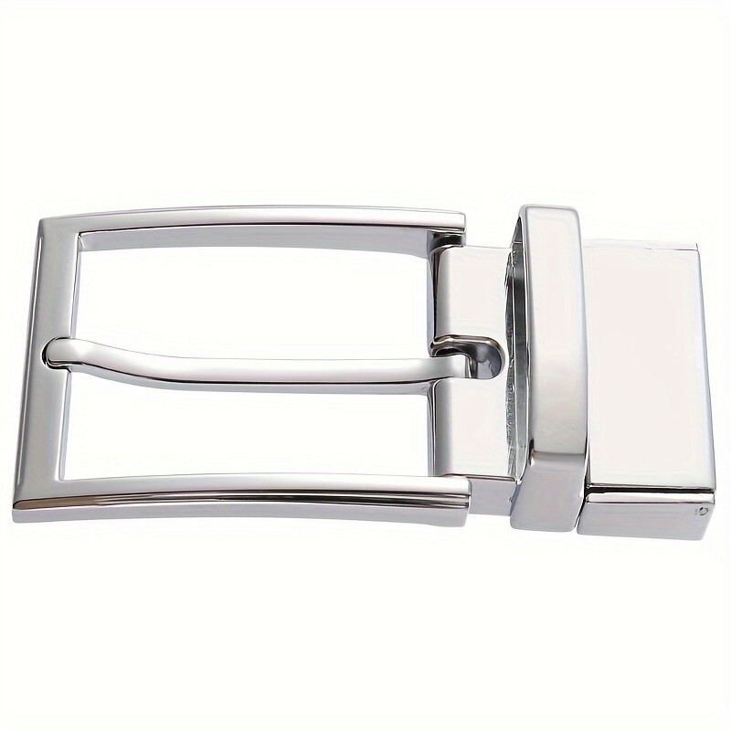 Men Belt Buckle Replacement Reversible Classic Business Black Silver 3.5cm