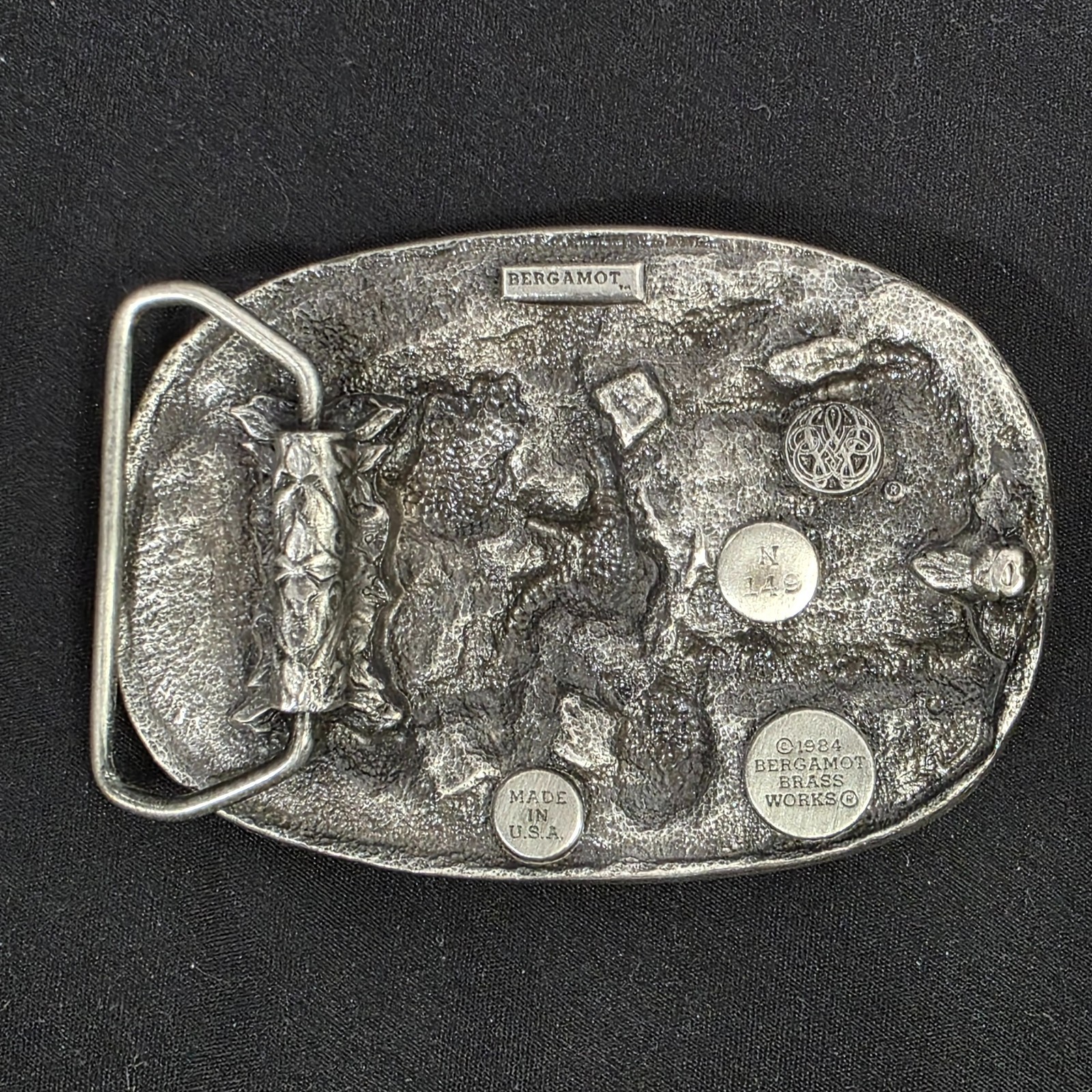 1984 Bergamot Brass Works Motorcycle Belt Buckle N149 Vintage Made in USA