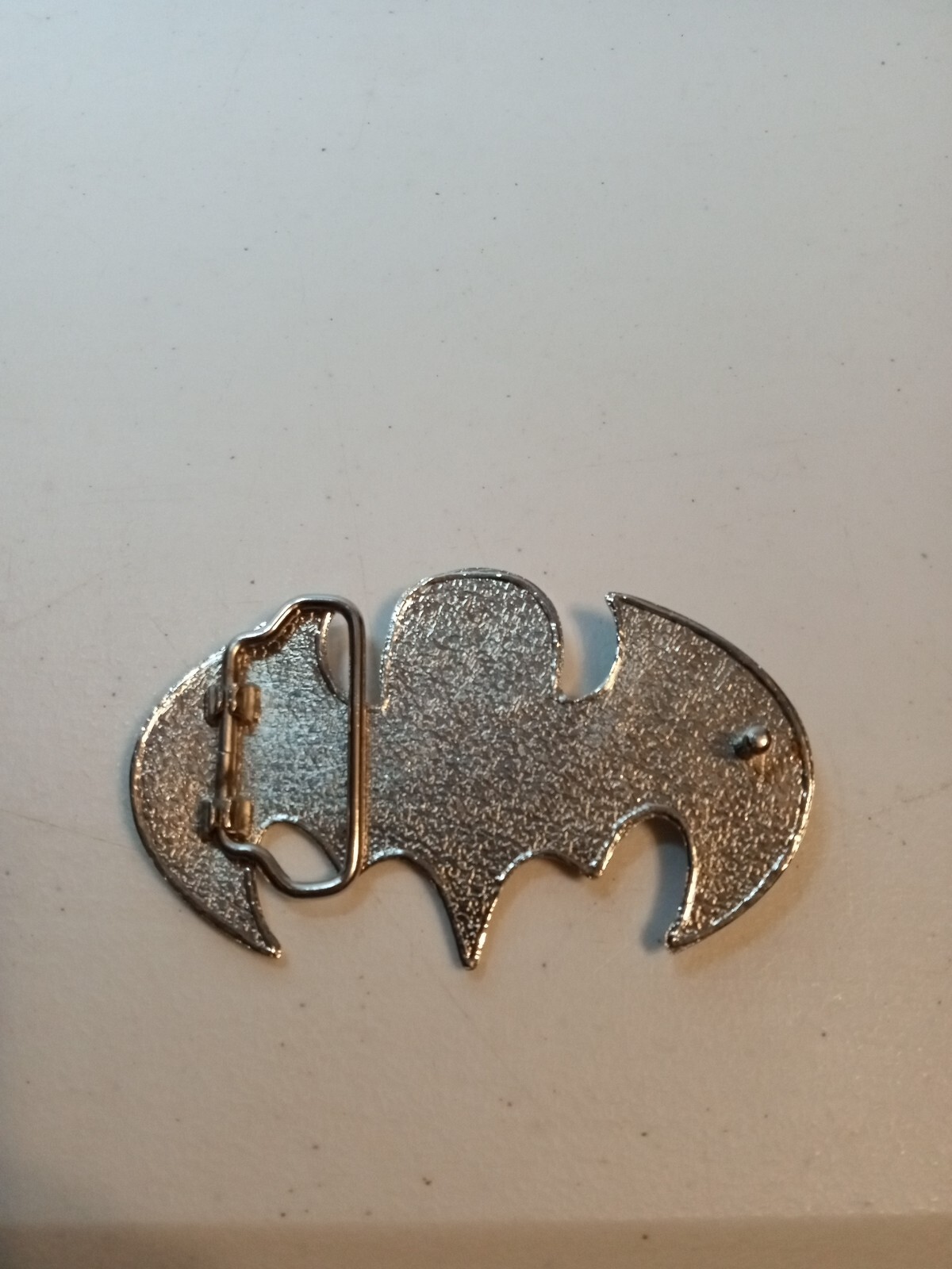 4&Prime; Bat Logo American Flag Broken Skull Metal Belt Buckle Rare