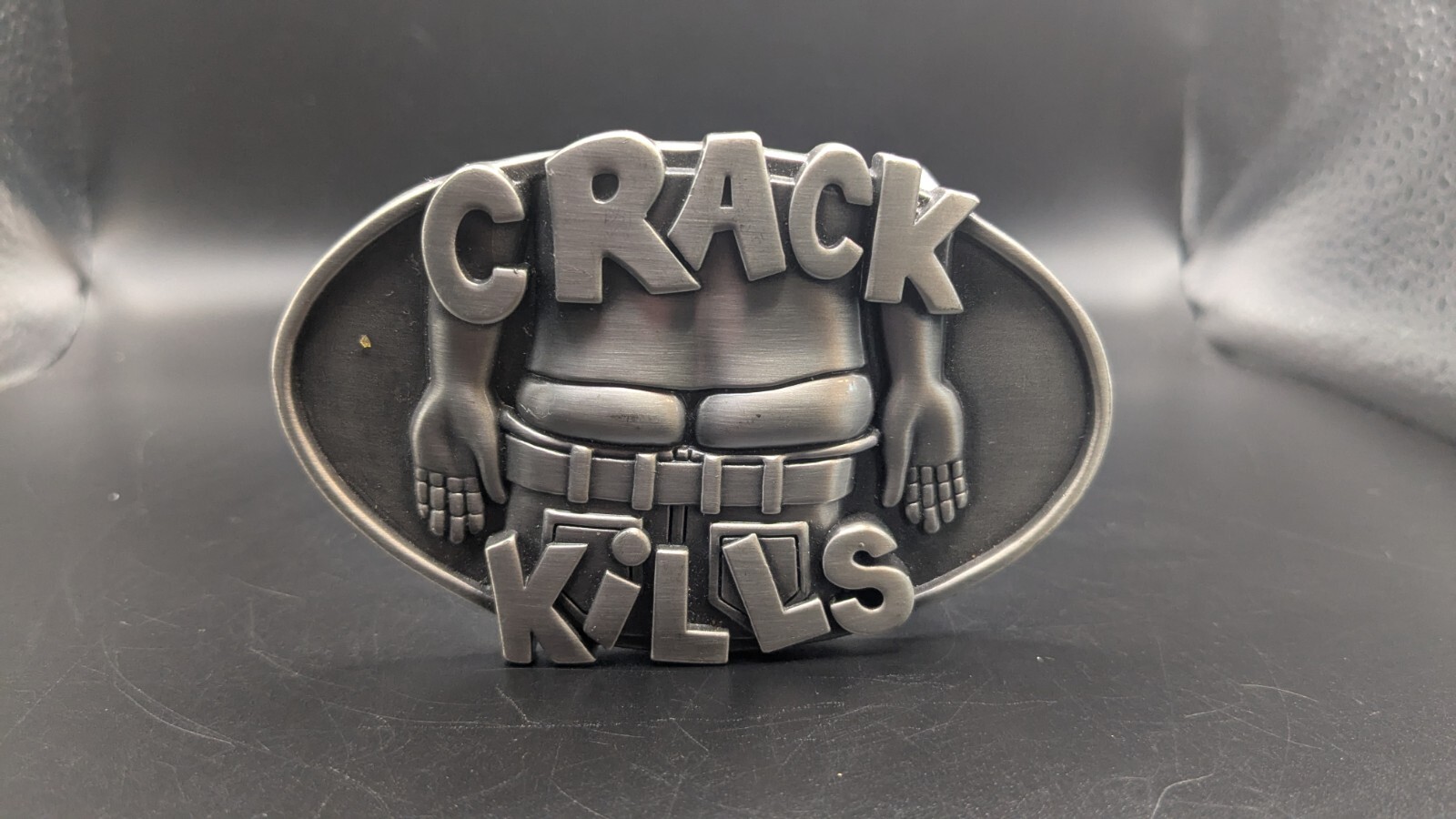 Metal SMC Belt Buckle 2005 Crack Kills Dark Grey Butt Plumber