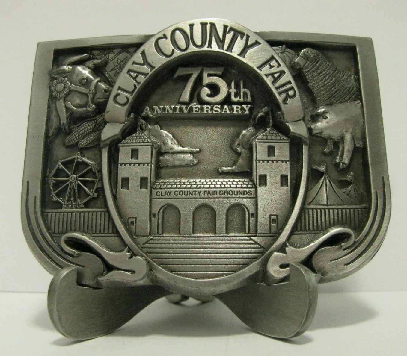 75th Anv Clay County Fair Spencer Iowa 1992 Belt Buckle Managers & Board Members