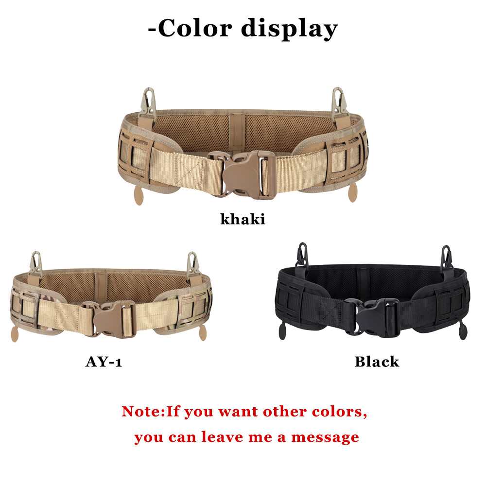 Men Tactical Molle Padded Patrol Belt Adjustable Waist Belts Hunting Combat Gear