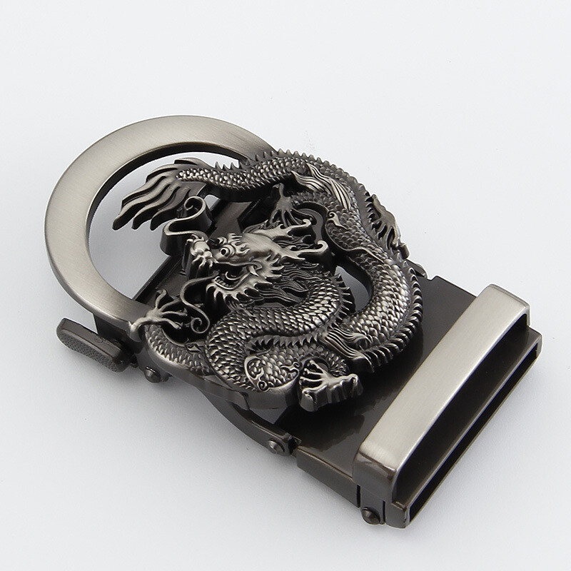 1PC Ratchet Belt Buckle Replacement Dragon Metal Gold Black Retro 1.37&Prime;/35mm