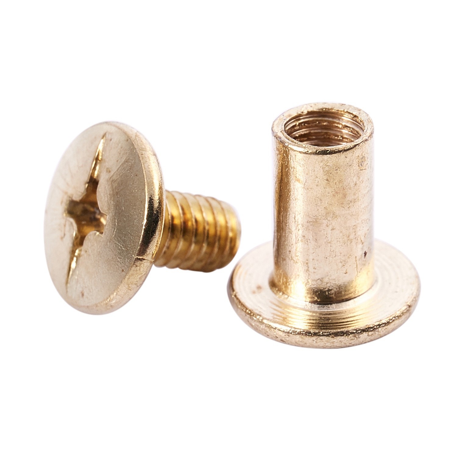15pcs 5mmx8mm brass plated binding Chicago screw for wallet gu1992