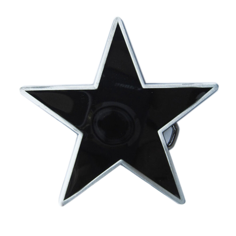 Black Enamel Star Metal Fashion Belt Buckle