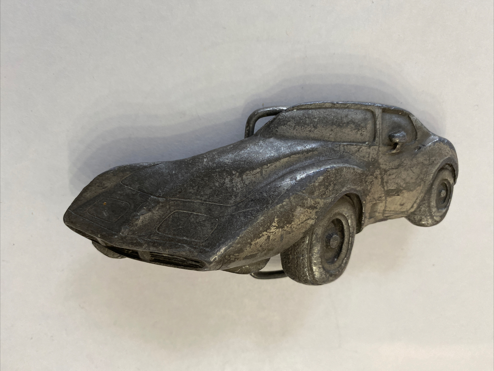 Vintage 1979 Corvette Belt Buckle Indiana Metal Craft M 93 Pewter