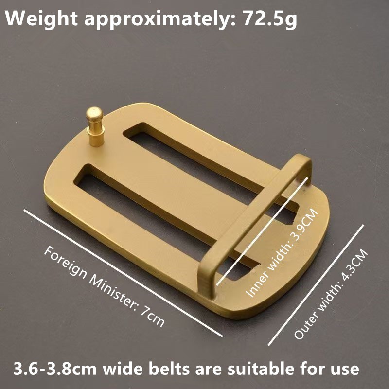 Brass belt head with smooth buckle for men&rsquo;s solid buckle head 3.9cm
