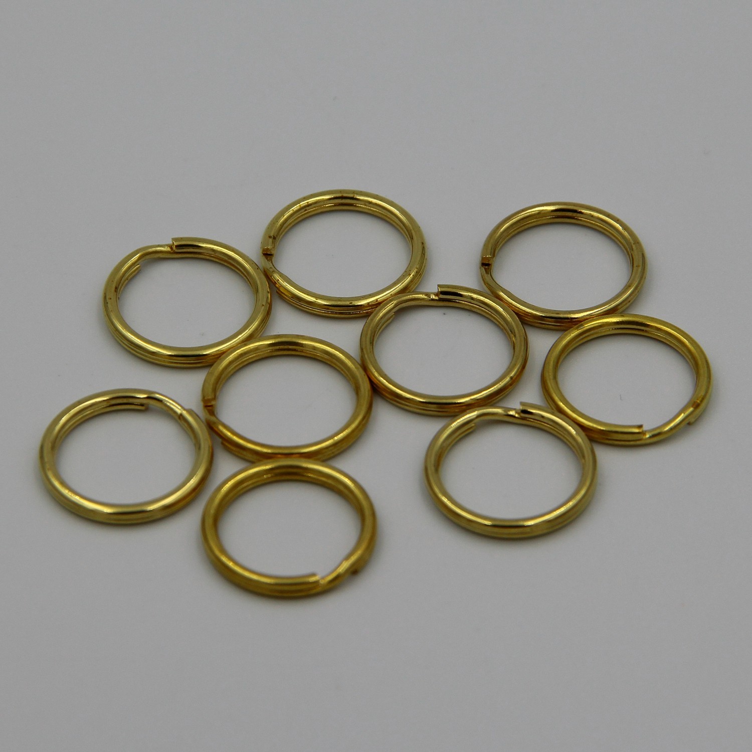 Brass Keyrings Round Circle Split Ring 15mm lot